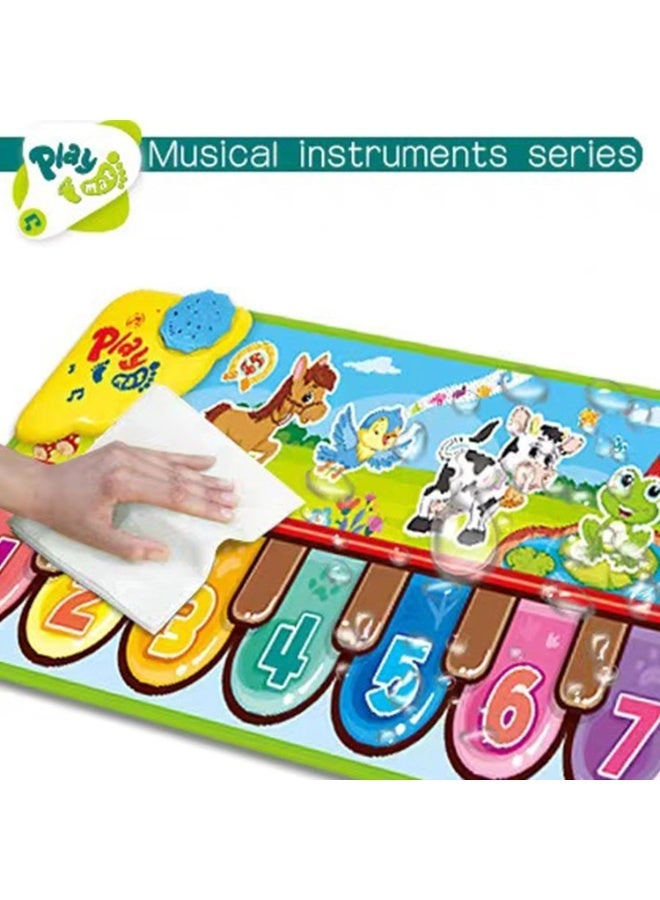 Interactive Musical Playmat with 25 Animal Sounds & Dance Features - Colorful PVC Piano Keyboard Touch Blanket for, Early Learning & Fun Family Bonding Activity, Perfect Gift for Boys and, Family Fun Time | Colorful Floor Mat | Safe for - Image 5